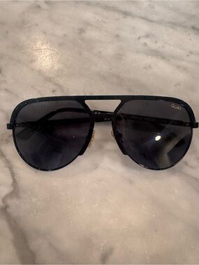 Quay Australia Black Aviator Sunglasses